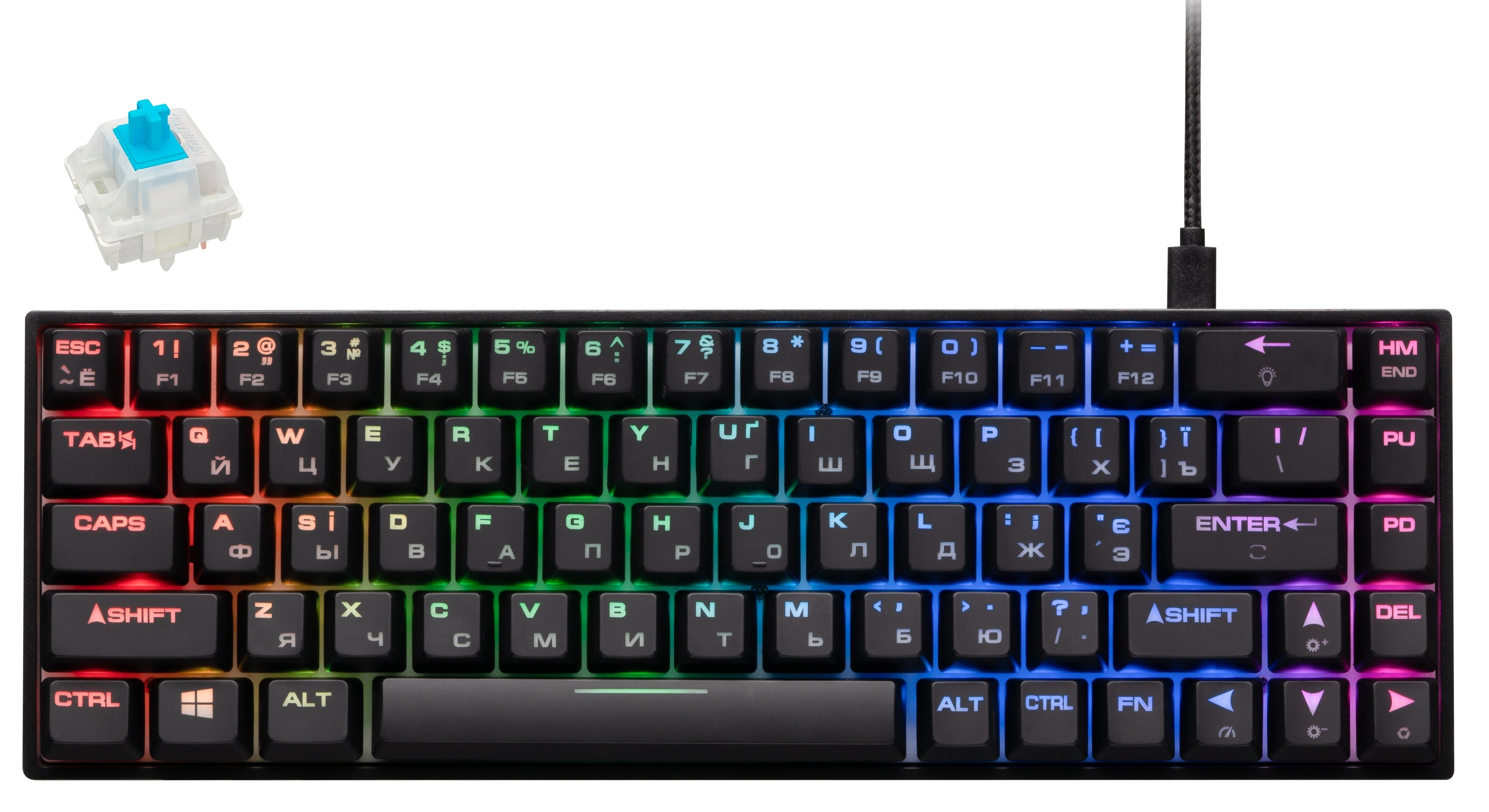 Клавиатура 2E Gaming KG370 RGB Gateron Blue Switch Black в Узбекистане