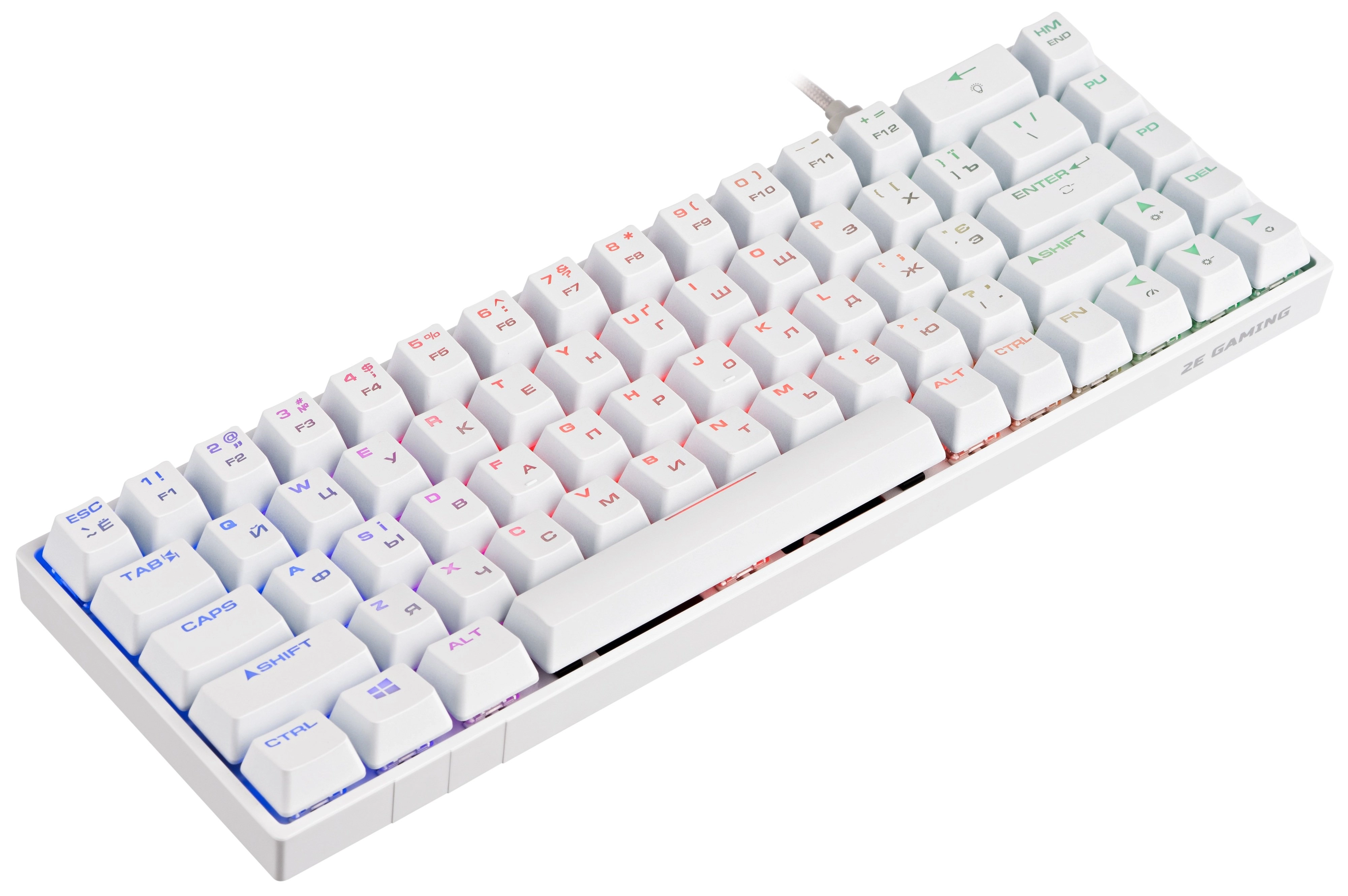 Клавиатура 2E Gaming KG370 RGB Gateron Brown Switch White в Узбекистане