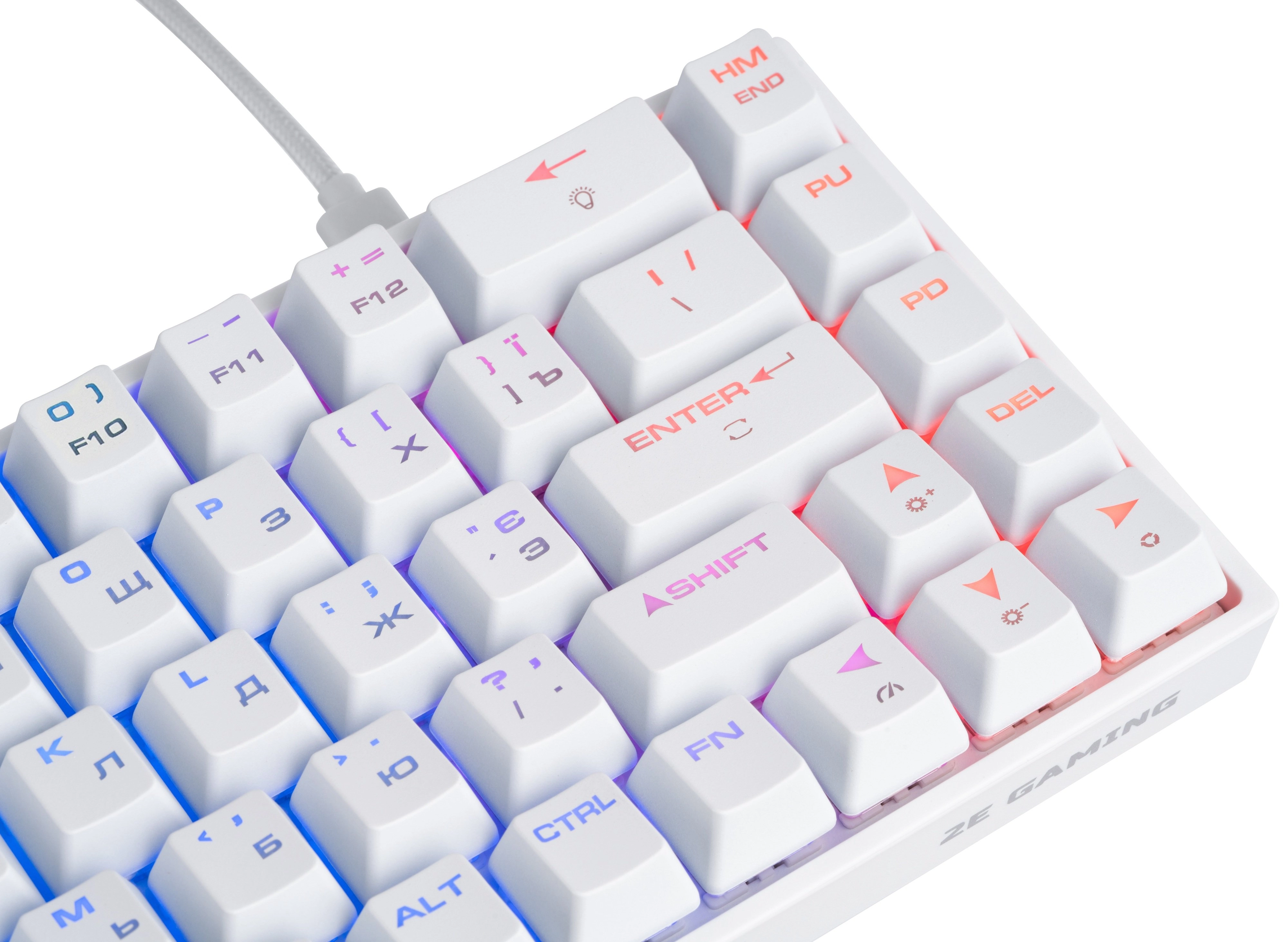 Клавиатура 2E Gaming KG380 RGB Gateron Red Switch BT/USB White в Узбекистане