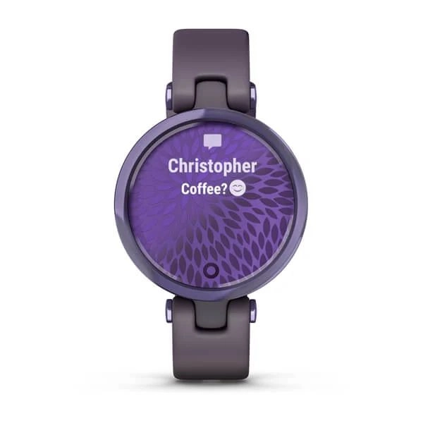Смарт часы Garmin LILY Sport (безель цвета полночная орхидея, корпус темная орхидея и силиконовый ремешок) - фото №4 Смарт часы Garmin LILY Sport (безель цвета полночная орхидея, корпус темная орхидея и силиконовый ремешок) в Узбекистане