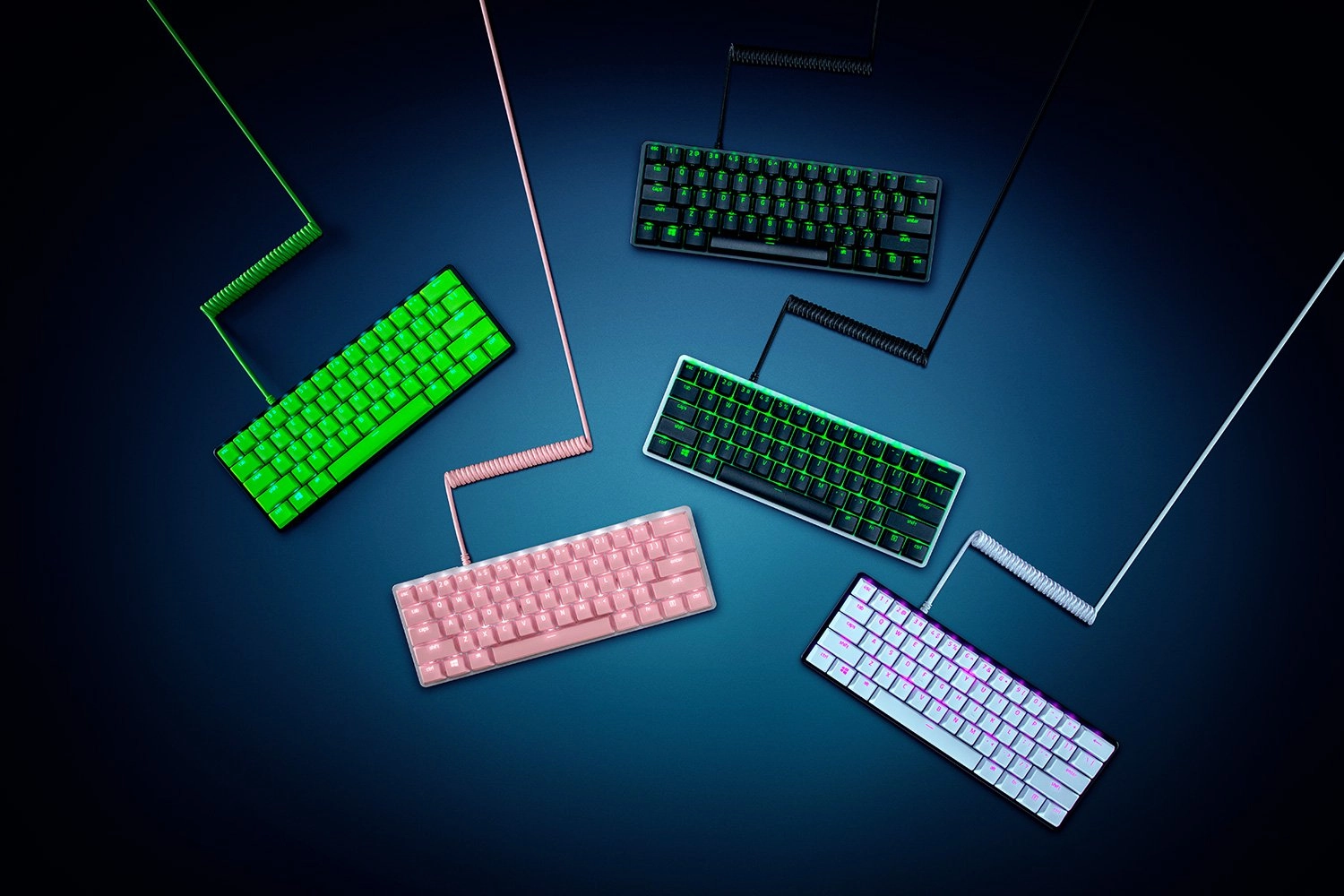 Комплект кейкапов Razer PBT Keycap + Coiled Cable Upgrade Set - Green в Узбекистане
