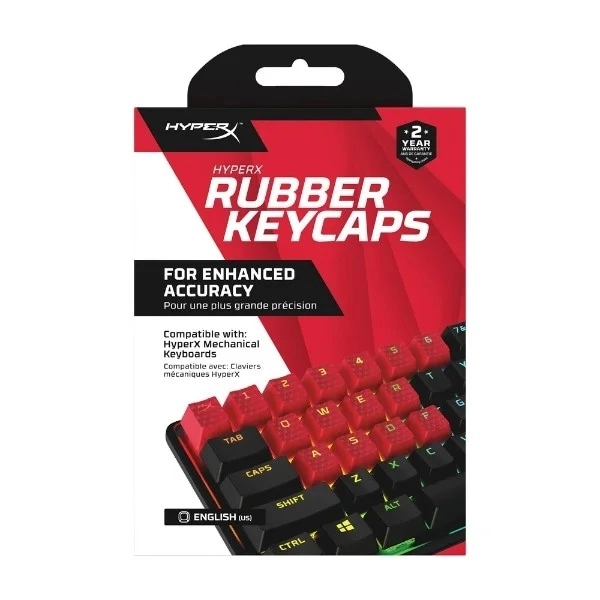 HyperX Rubber Game Accy Kit, US Red klaviatura tugmalari to‘plami sotib olish