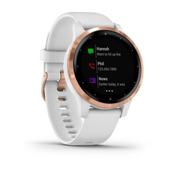 Смарт часы Garmin VIVOACTIVE 4S Rose Gold Stainless Steel Bezel with White Case and Silicone Band в Узбекистане