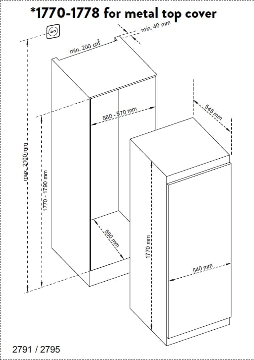 Hofmann FB197NF/HF o'rnatilgan muzlatgichi O'zbekistonda