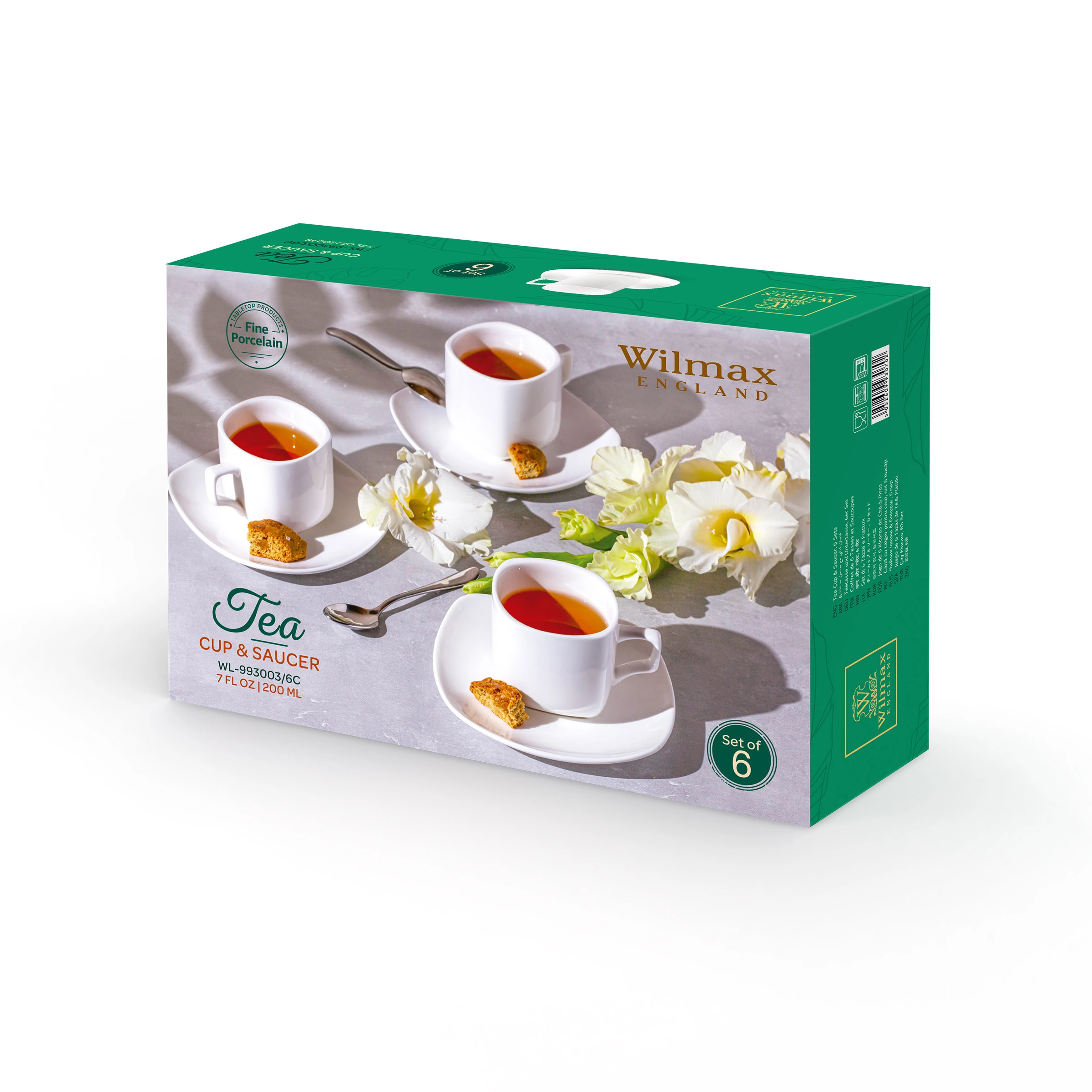 Набор из 6 чайных чашек с блюдцами Wilmax 200 мл WL‑993003/6C в Узбекистане