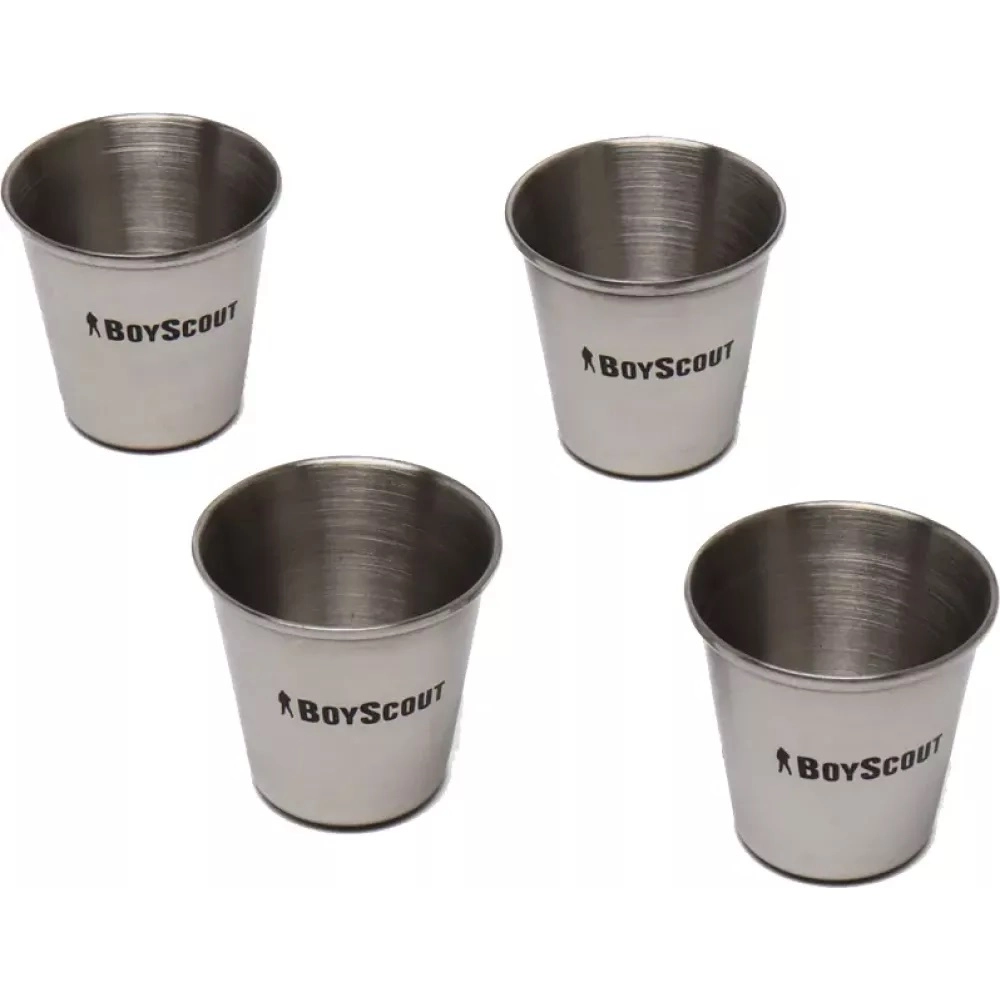 BoyScout qadahchalar to‘plami (zanglamas po‘latdan, 30 ml.dan 4 dona, g‘ilofda) O'zbekistonda