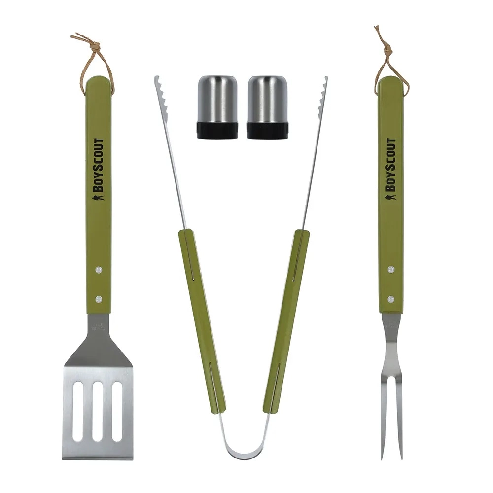 BoyScout barbekyu anjomlari to‘plami (sumka-fartuk, vilka, kurakcha, qisqich, tuzdon, murchdon) O'zbekistonda