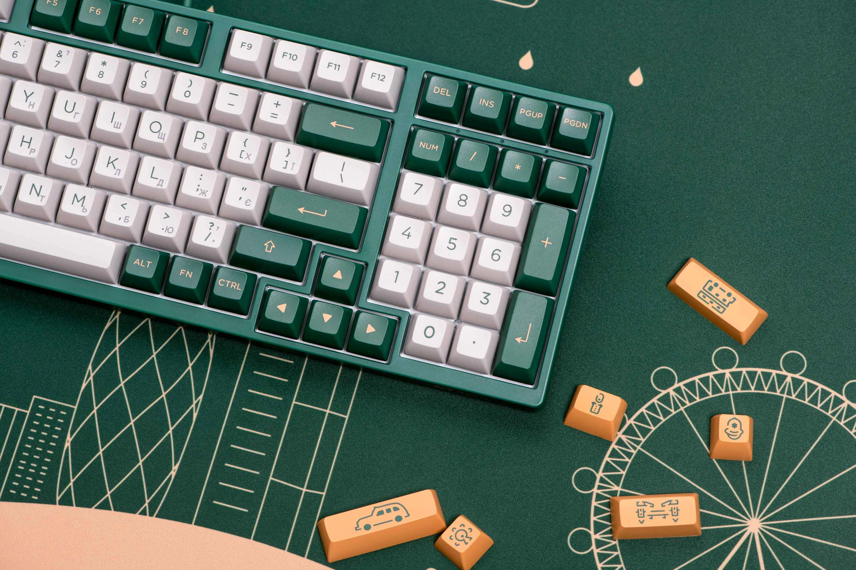 Клавиатура Akko 3098S London 98Key CS Silver USB-A Hot-swappable EN/UKR, RGB, Зеленый в Узбекистане