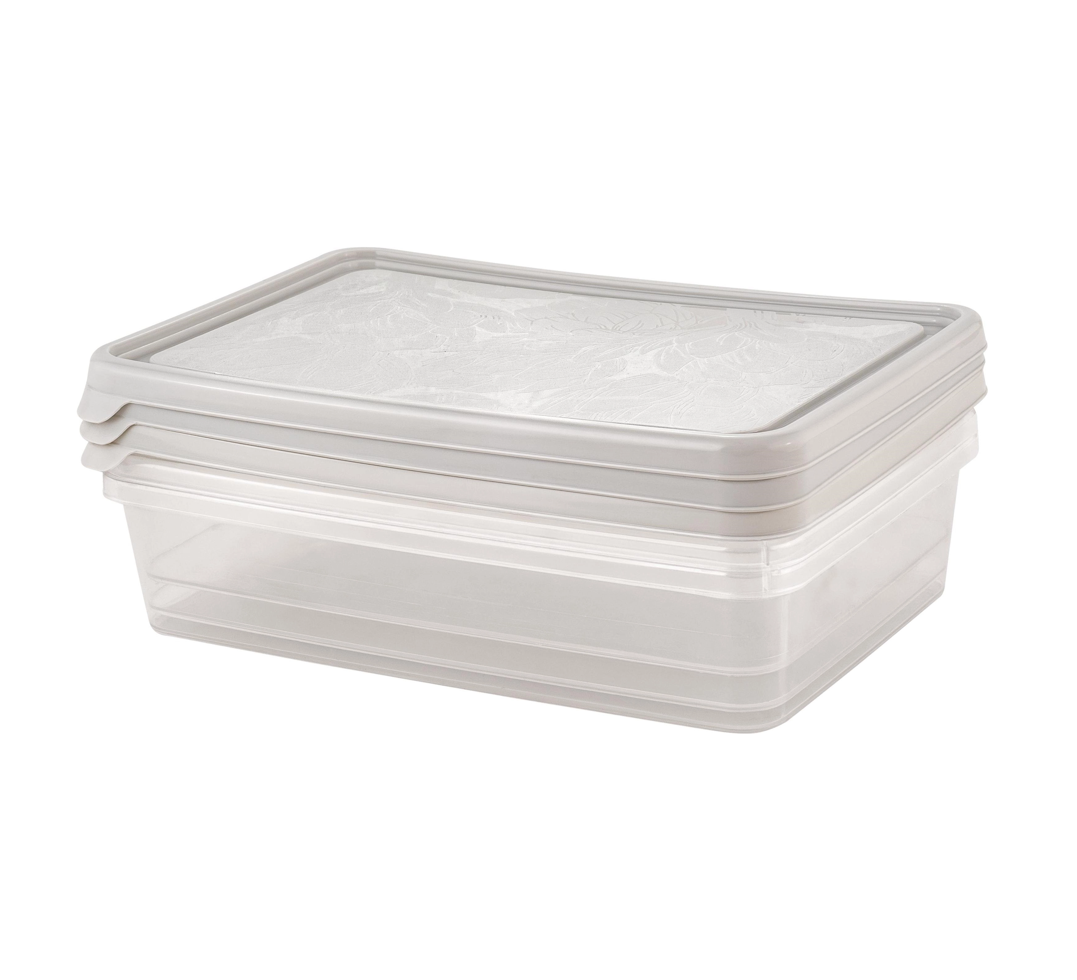 Набор контейнеров для продуктов Plast Team HELSINKI, для заморозки, 0,9л, квадратный пепельный жемчуг купить