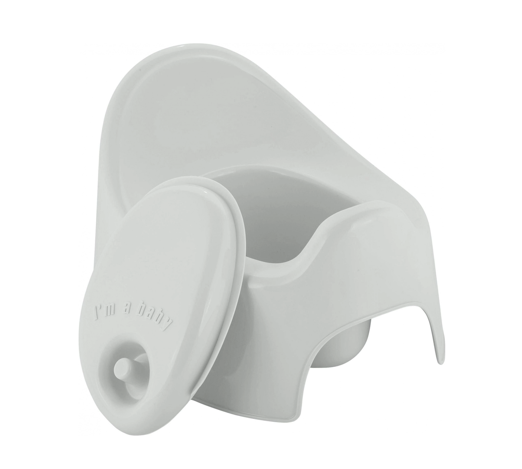 Горшок детский Lalababy Follow Me, защита от брызг, с крышкой, серое пёрышко купить