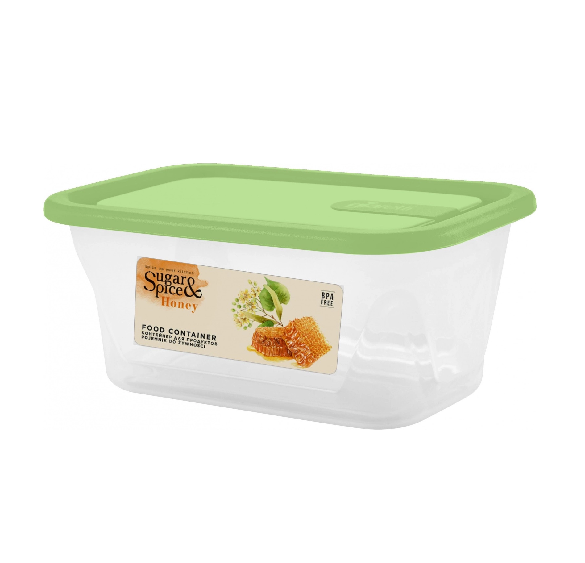 Контейнер для продуктов Sugar&Spice Honey, с крышкой, 0,2л, прямоугольный фисташка купить