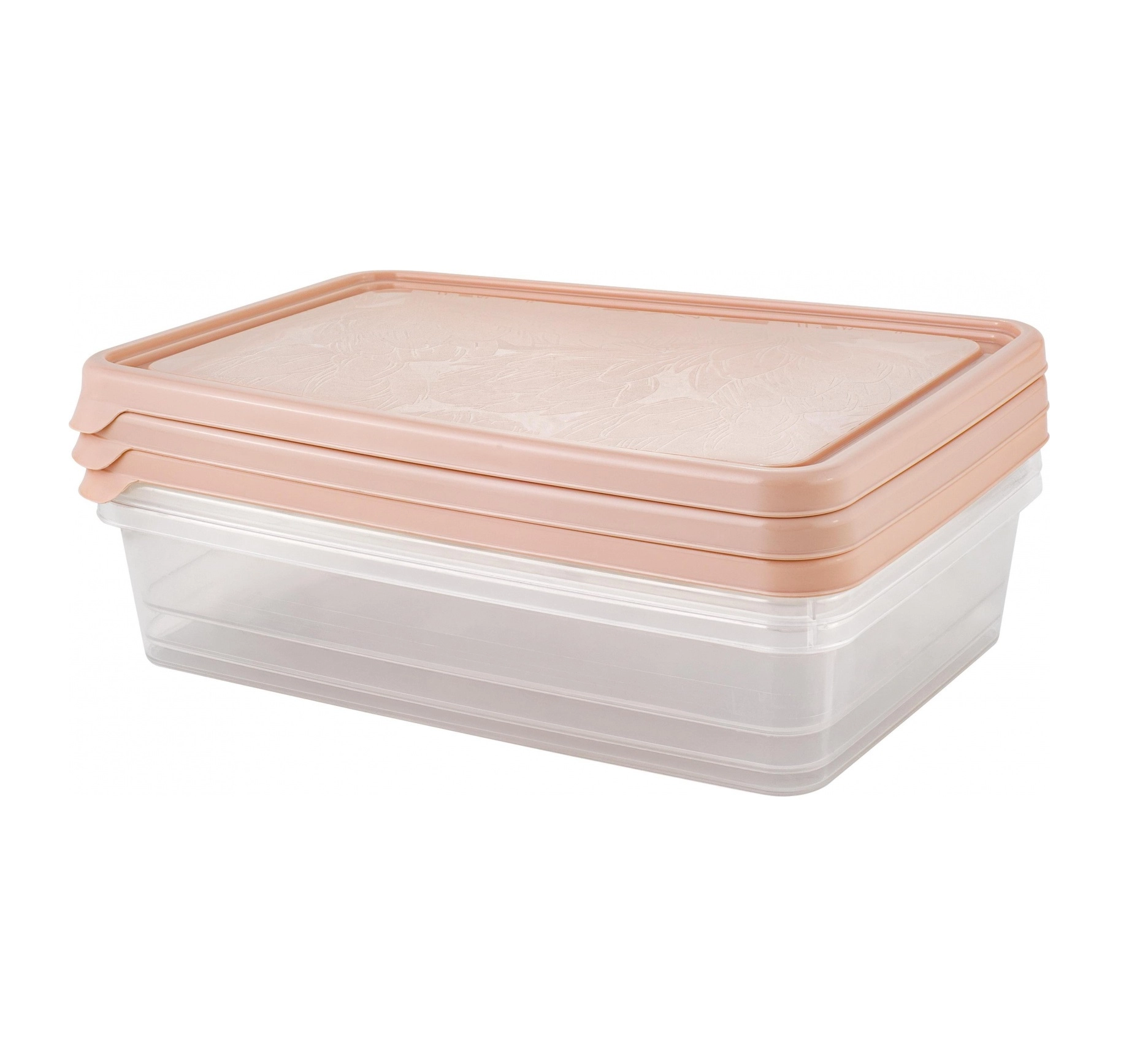 Набор контейнеров для продуктов Plast Team HELSINKI, для заморозки, 0,9 л персиковая карамель купить