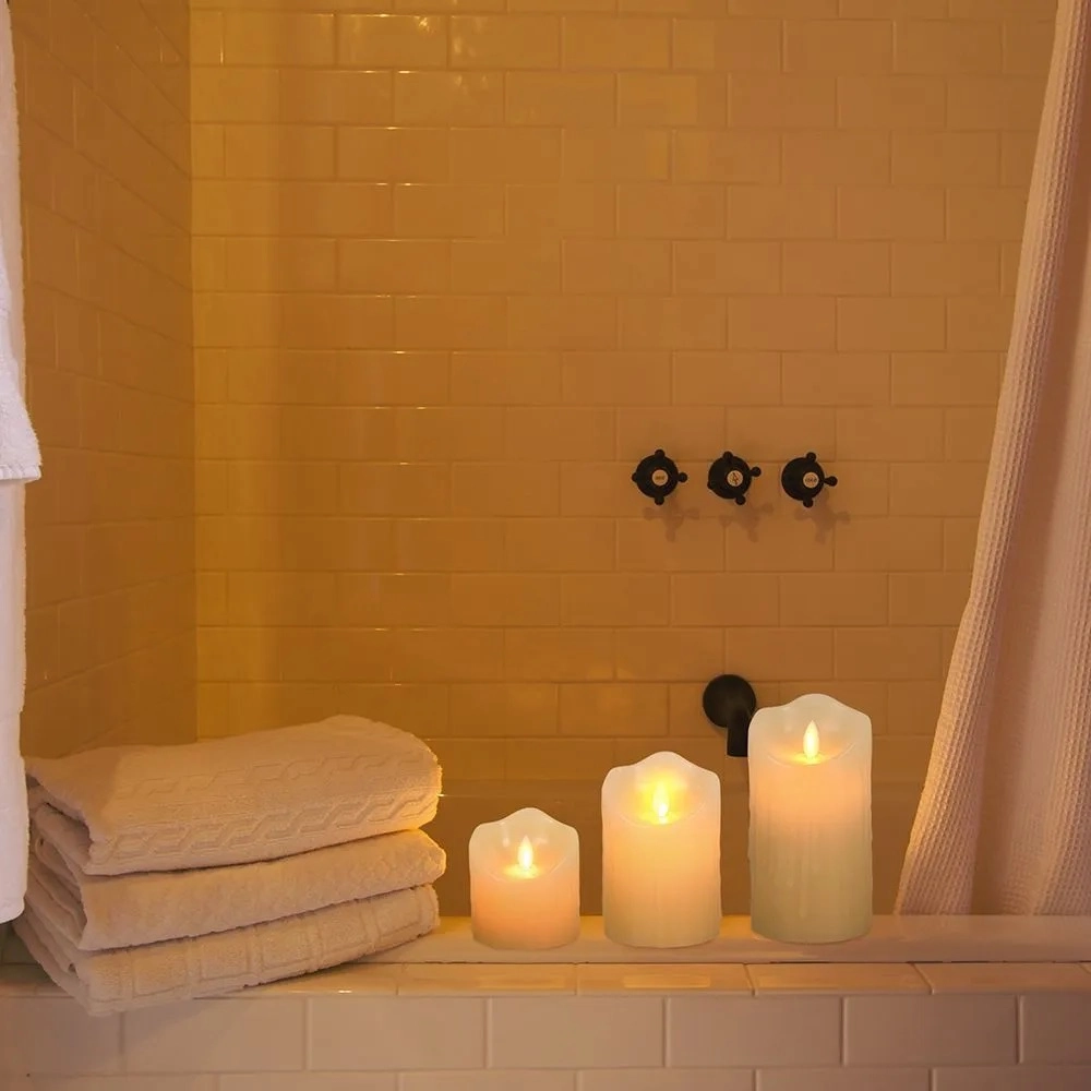 Набор светодиодных свечей Vegas 7,5х8,5-7,5х15 см 3 шт на батарейках в Узбекистане