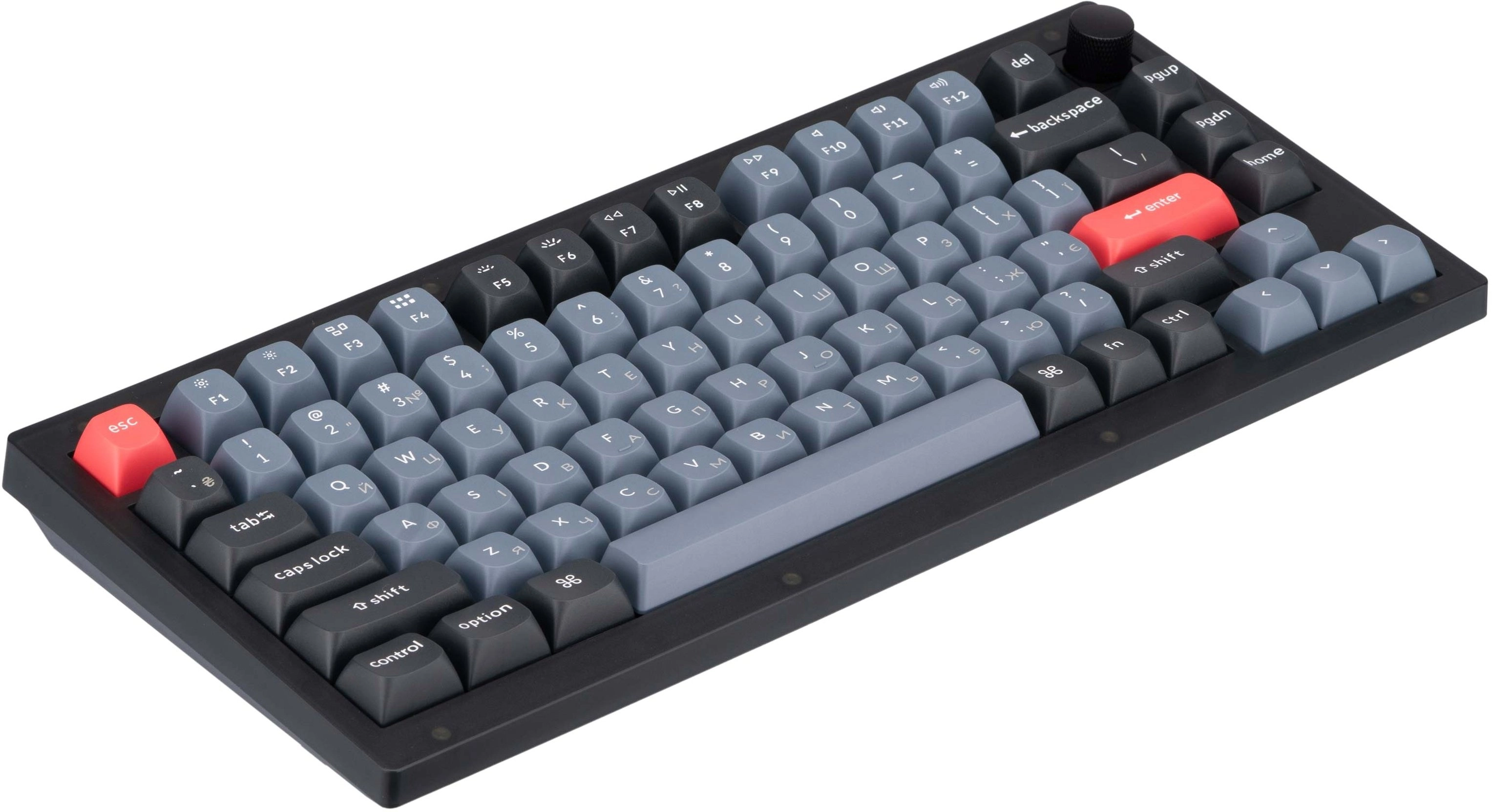Клавиатура Keychron V1 84 Key QMK Gateron G PRO Blue Hot-Swap RGB Knob Frosted Black в Узбекистане