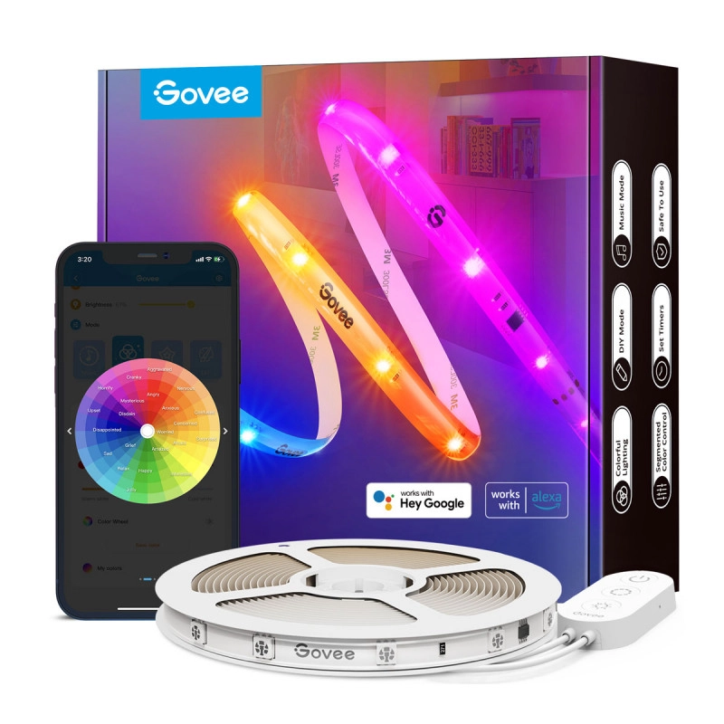 LED aqlli lenta Govee H619С RGBIC Basic Wi-Fi + Bluetooth LED Strip Light With Protective C O'zbekistonda