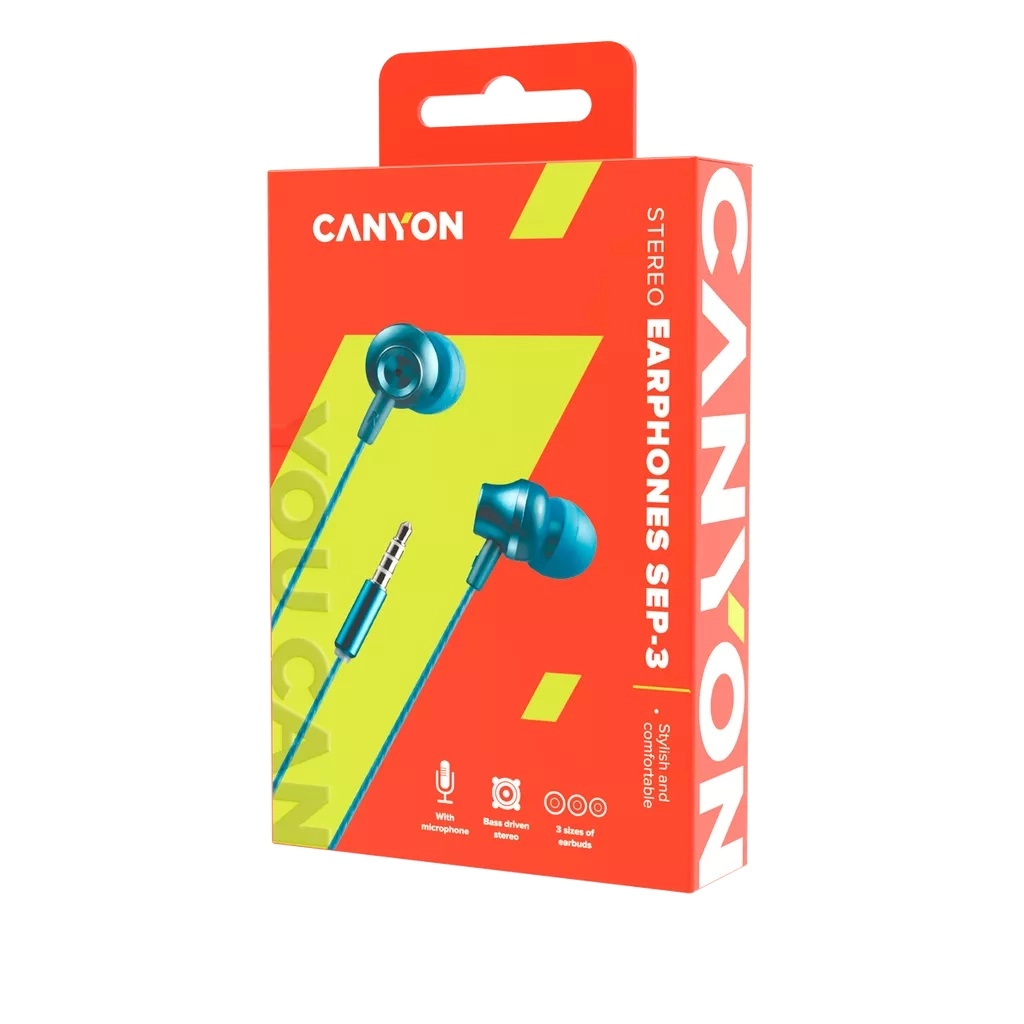 Наушники Canyon SEP-3 Бирюзовый O'zbekistonda