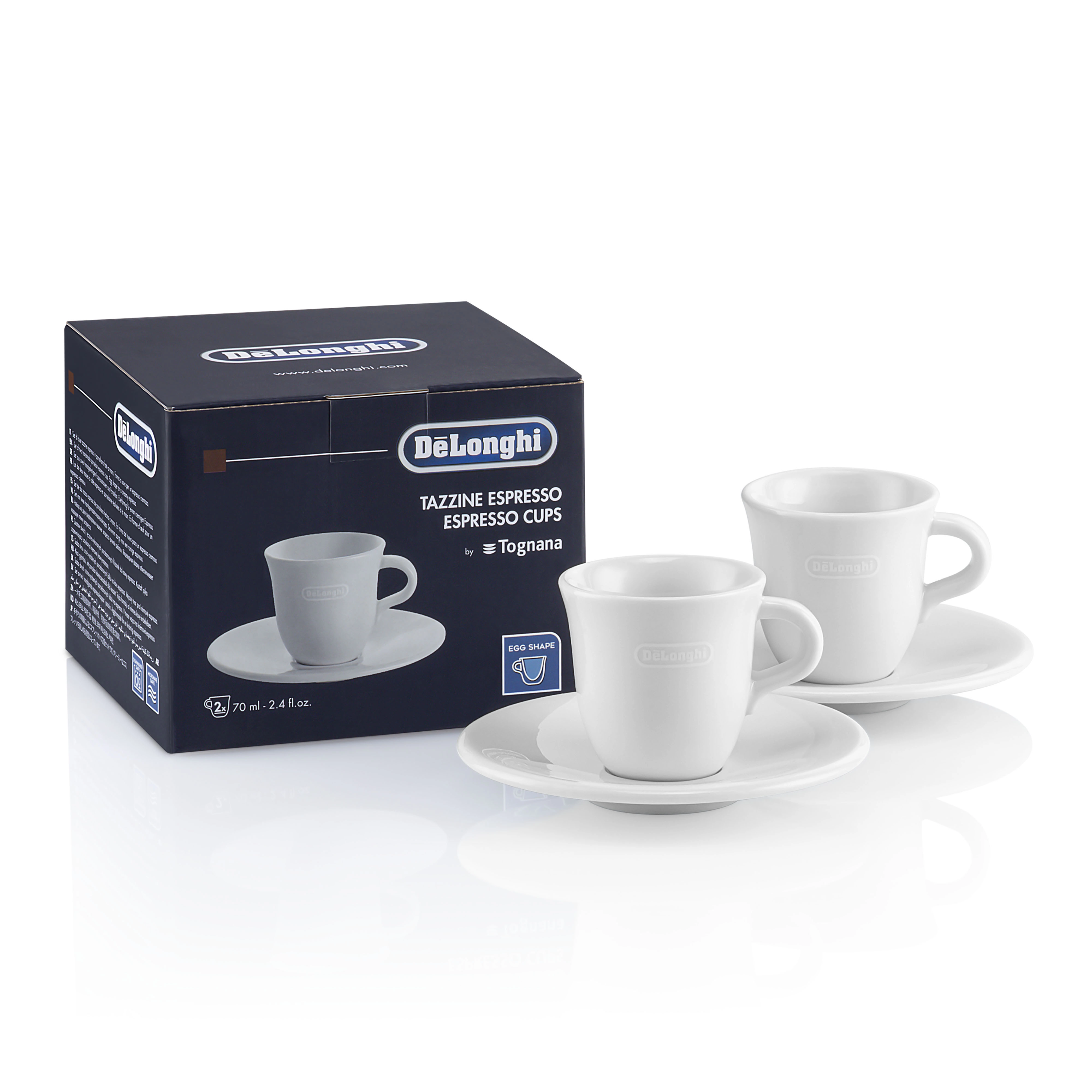 Набор чашек с блюдцем DeLonghi DLSC308 Espresso (2 шт.) - rasm №4 Набор чашек с блюдцем DeLonghi DLSC308 Espresso (2 шт.) O'zbekistonda