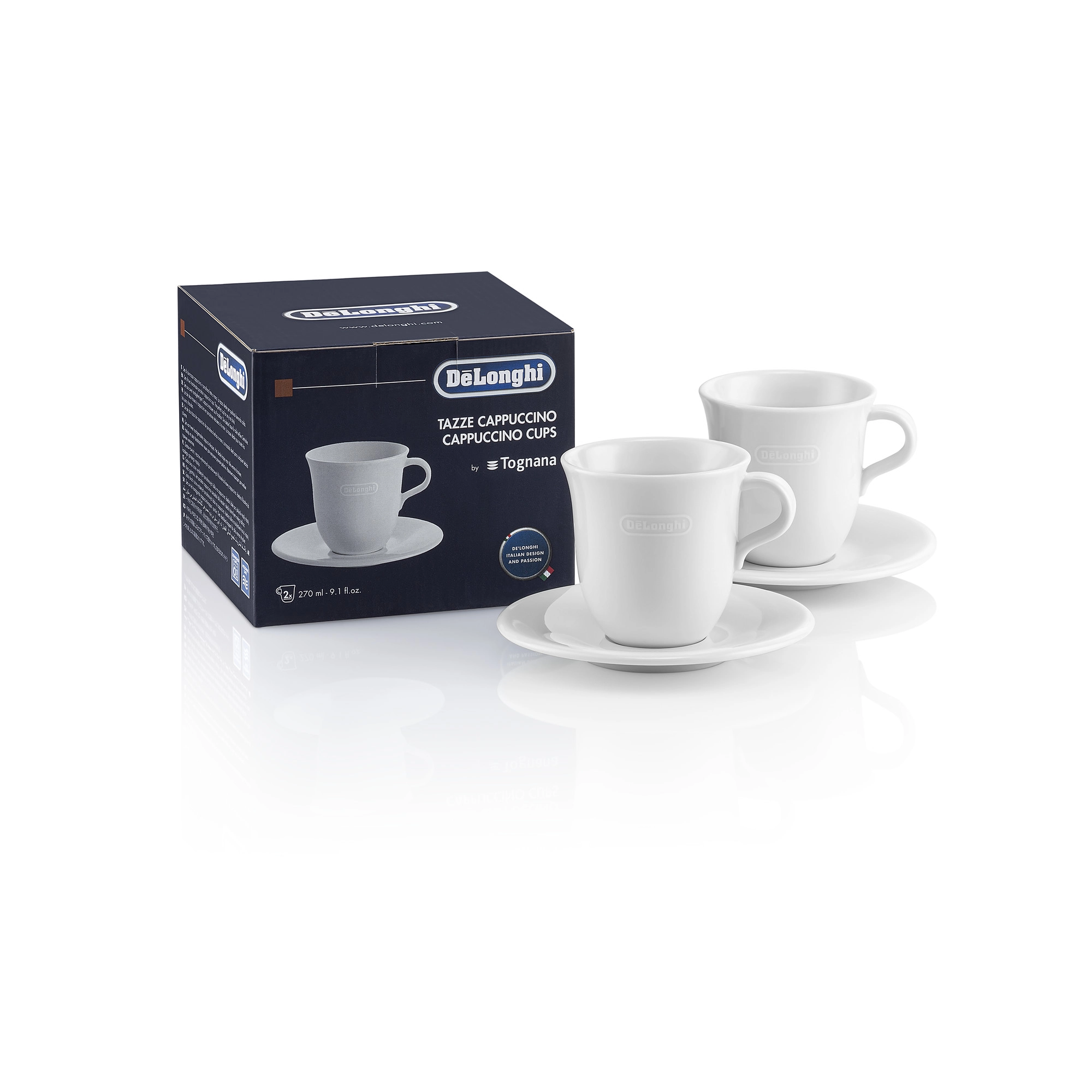 Набор чашек с блюдцем DeLonghi DLSC309 Cappuccino (2 шт.) O'zbekistonda
