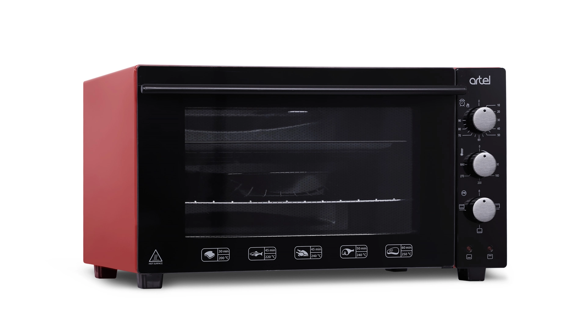 Mini-pech Artel MD-4218 E (Iqtisodiy, lampali) Qora-qizil O'zbekistonda