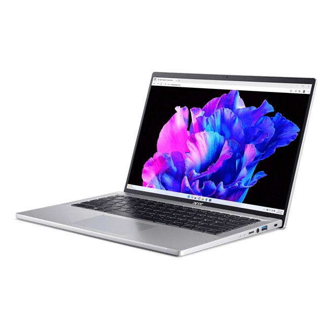 Ноутбук Acer Swift Go / Intel i5-1335U / DDR4 16GB / SSD 512GB / 14" 2.8K OLED 90Hz / Intergrated / No OS / Pure Silver O'zbekistonda