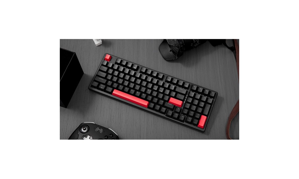 Lemokey X5 104 Key, Red, USB-A, QMK, EN/UZ/RU, Red Led, Qora klaviaturasi O'zbekistonda