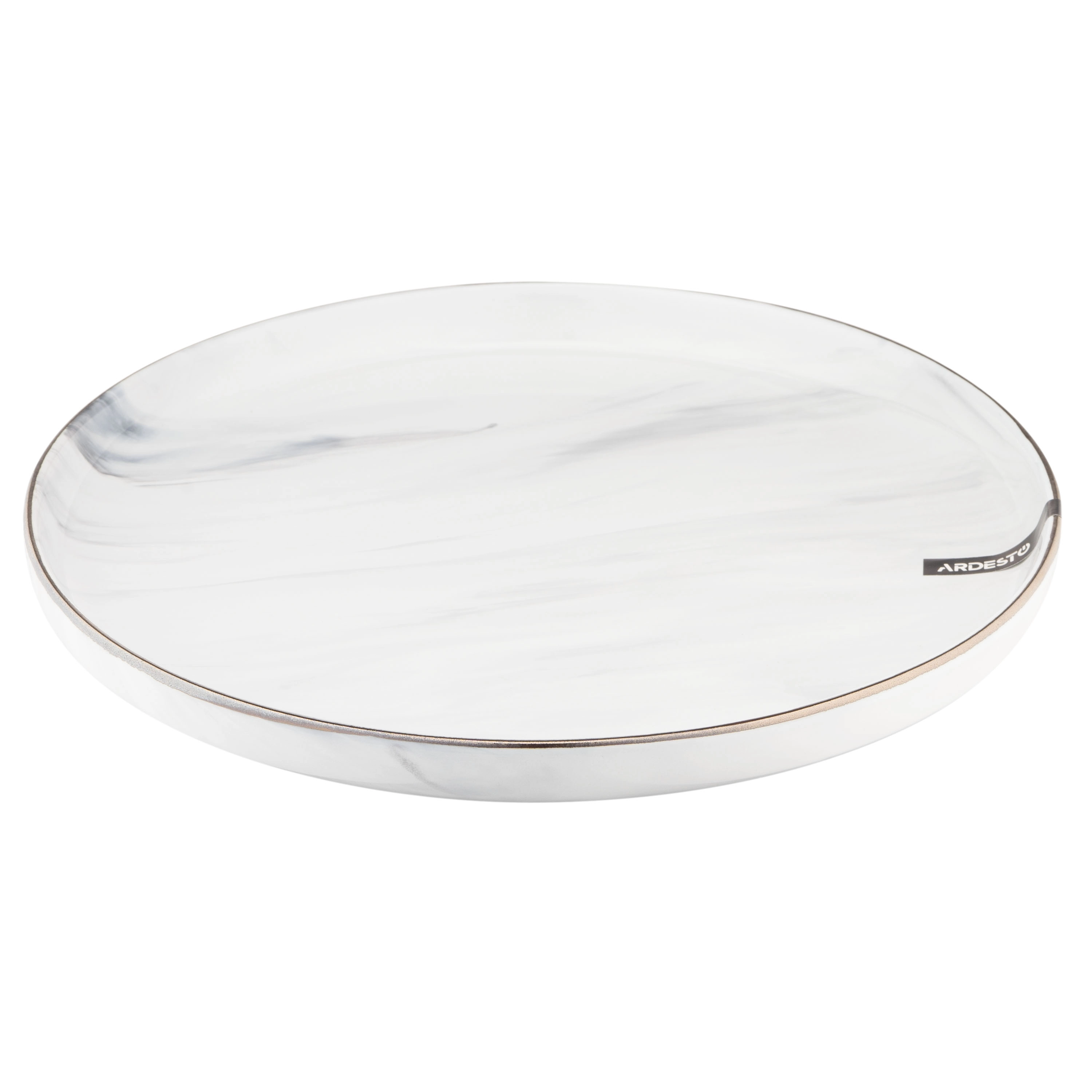 Набор обеденных тарелок ARDESTO Marmo, 27 см, керамика, белые (6 шт) (AR2927MRW_6) в Узбекистане