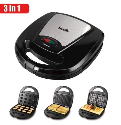 Vafli pishirgich 3 tasi 1 Sonifer SF-6063 , Black onlayn