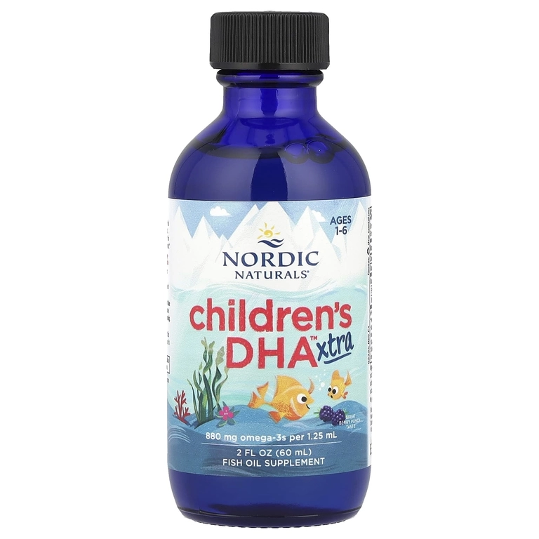 Nordic Naturals, Children&rsquo;s DHA Xtra, mevali punch ta&rsquo;mi, 880 mg, 60 ml (2 suyuq fl oz) (02725) O'zbekistonda