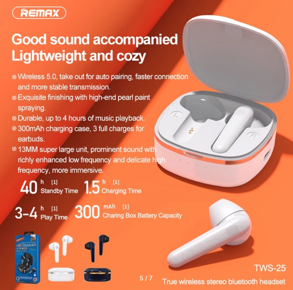 Remax TWS-25 oq simsiz quloqchini arzon