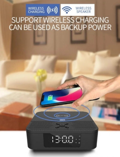 Колонка с беспроводной зарядкой Yison WS-5 Black в Узбекистане