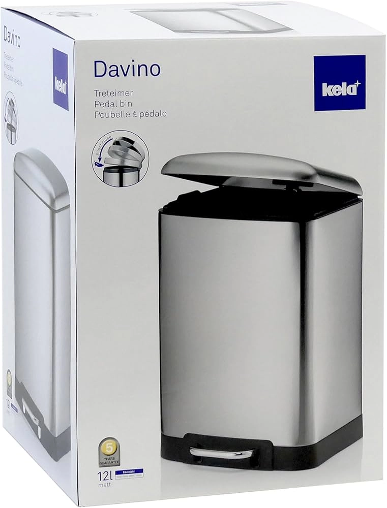 Ведро для мусора с педалью стальной 12 л. Davino, KELA недорого