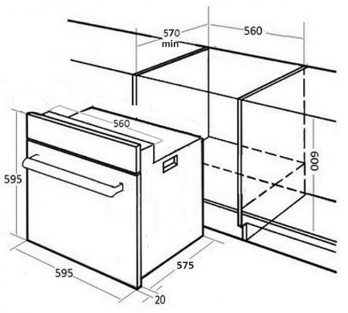 Встраиваемый духовой шкаф MONSHER MOE 6291 B рассрочка