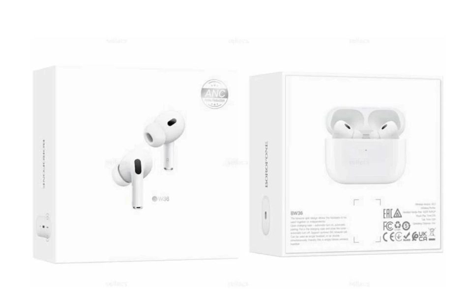 Borofone ANC Airpods Pro 2  BW36 simsiz quloqchini , White bo'lib to'lash