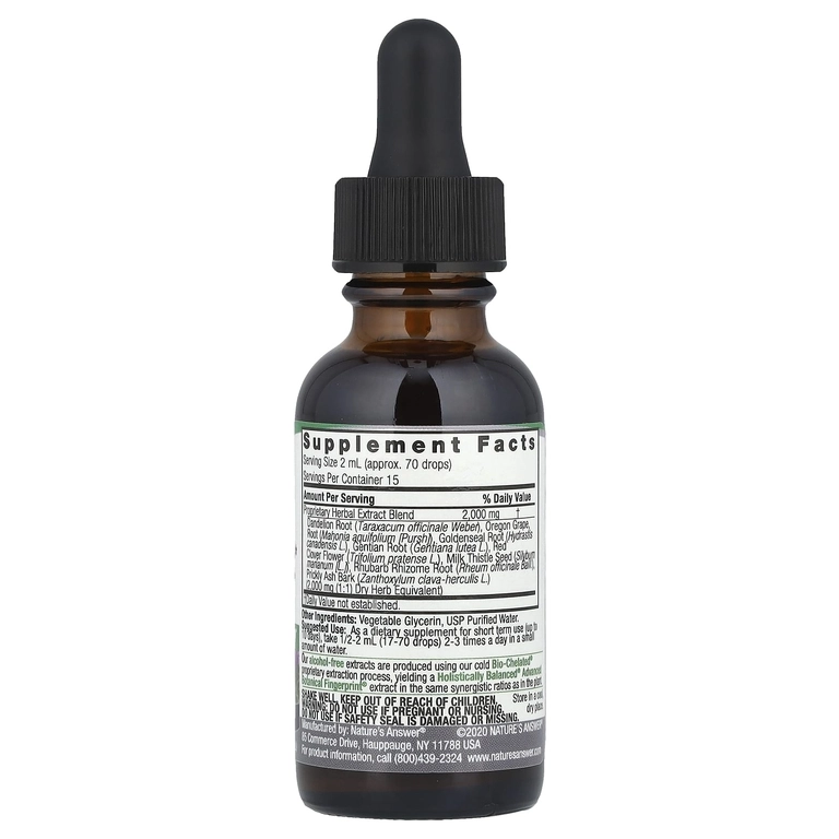 Nature&rsquo;s Answer Jigarni qo&lsquo;llab-quvvatlovchi o&lsquo;simlik aralashmasi, spirtsiz suyuq ekstrakt, 30 ml (00784) arzon