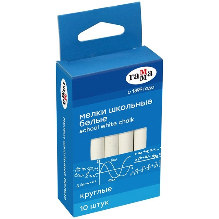 Мелки для доски Gamma белые , 10 шт (2308191) купить