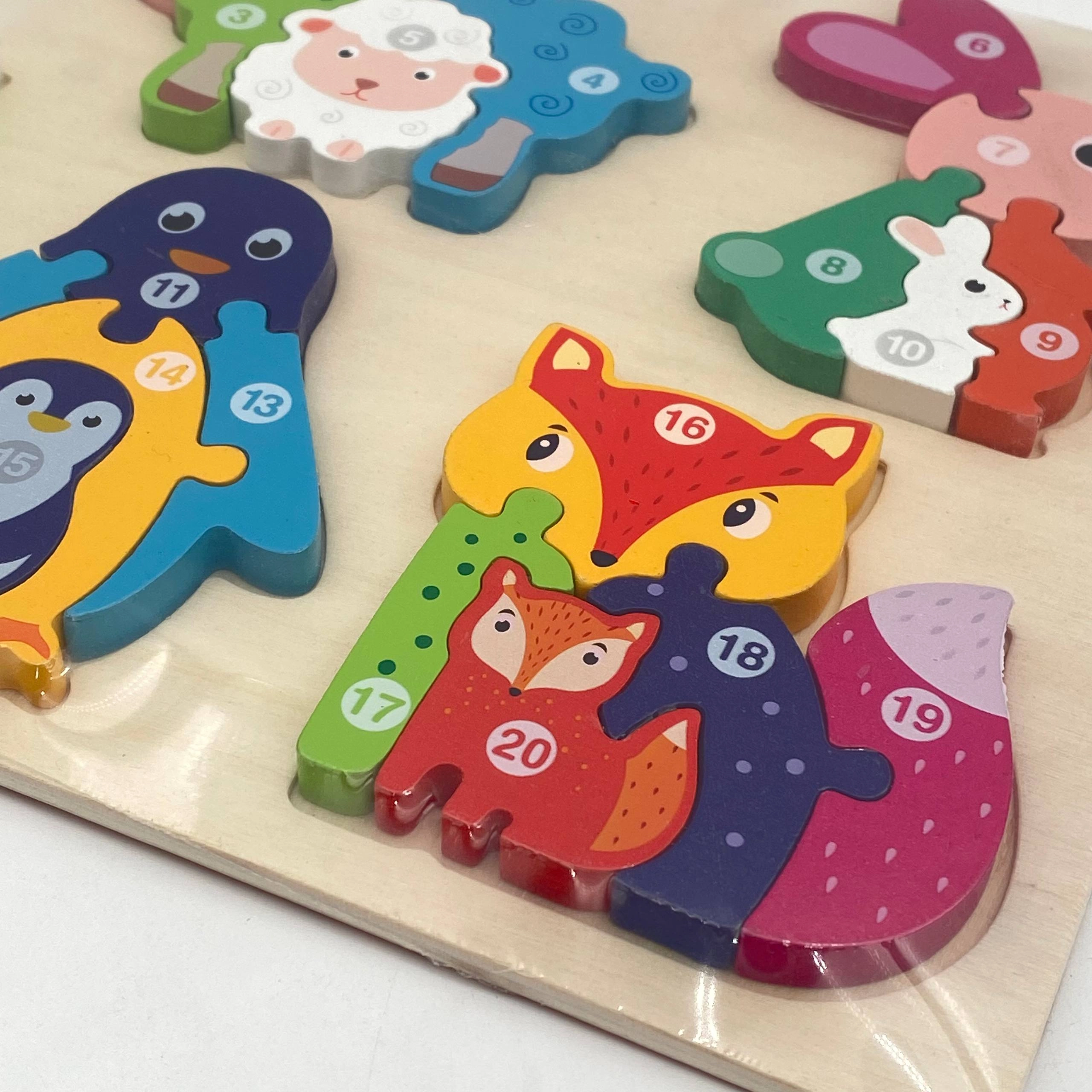 Taxta pazl: Qo'y, quyon, pingvin, tulki arzon