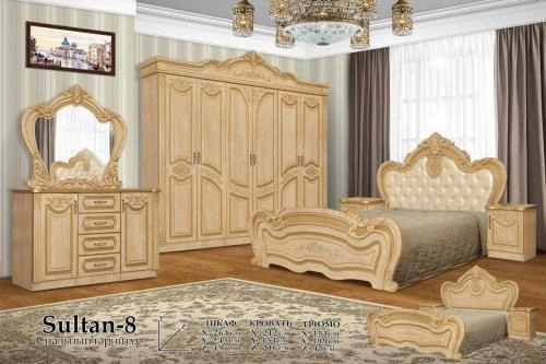 "Sultan 8" yotoqxona mebeli (oq) sotib olish