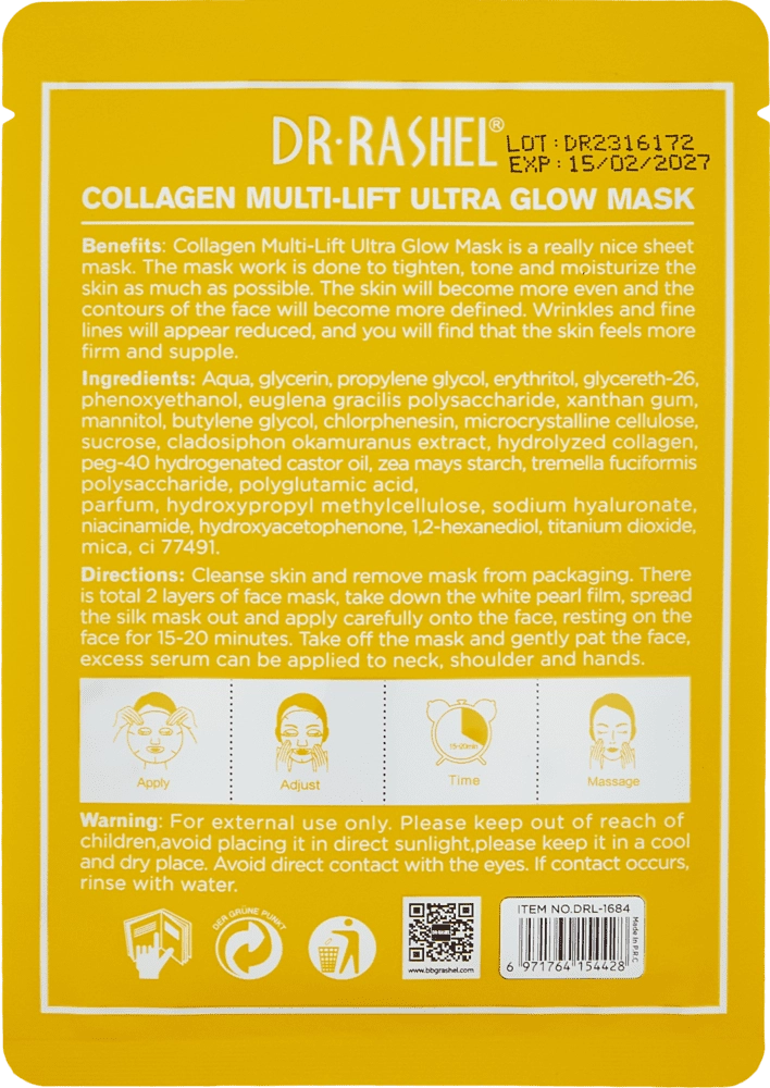DR.RASHEL COLLAGEN MULTI-MASK MASK 25GR (1 dona) yuz niqobi arzon