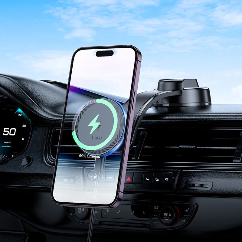 Держатель с беспроводной зарядкой Hoco HW25 цена