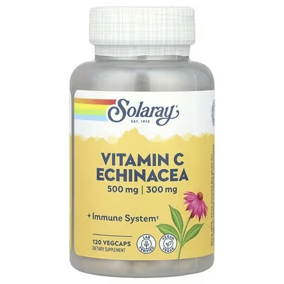 Solaray, Vitamin C v Ekhinatsii, 120 kapsul o'simlik qobig'ida VegCaps (04394) sotib olish
