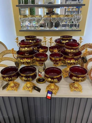 Набор фруктовниц и конфетниц QUEEN 12 предметов (blue, black, red, gold) онлайн