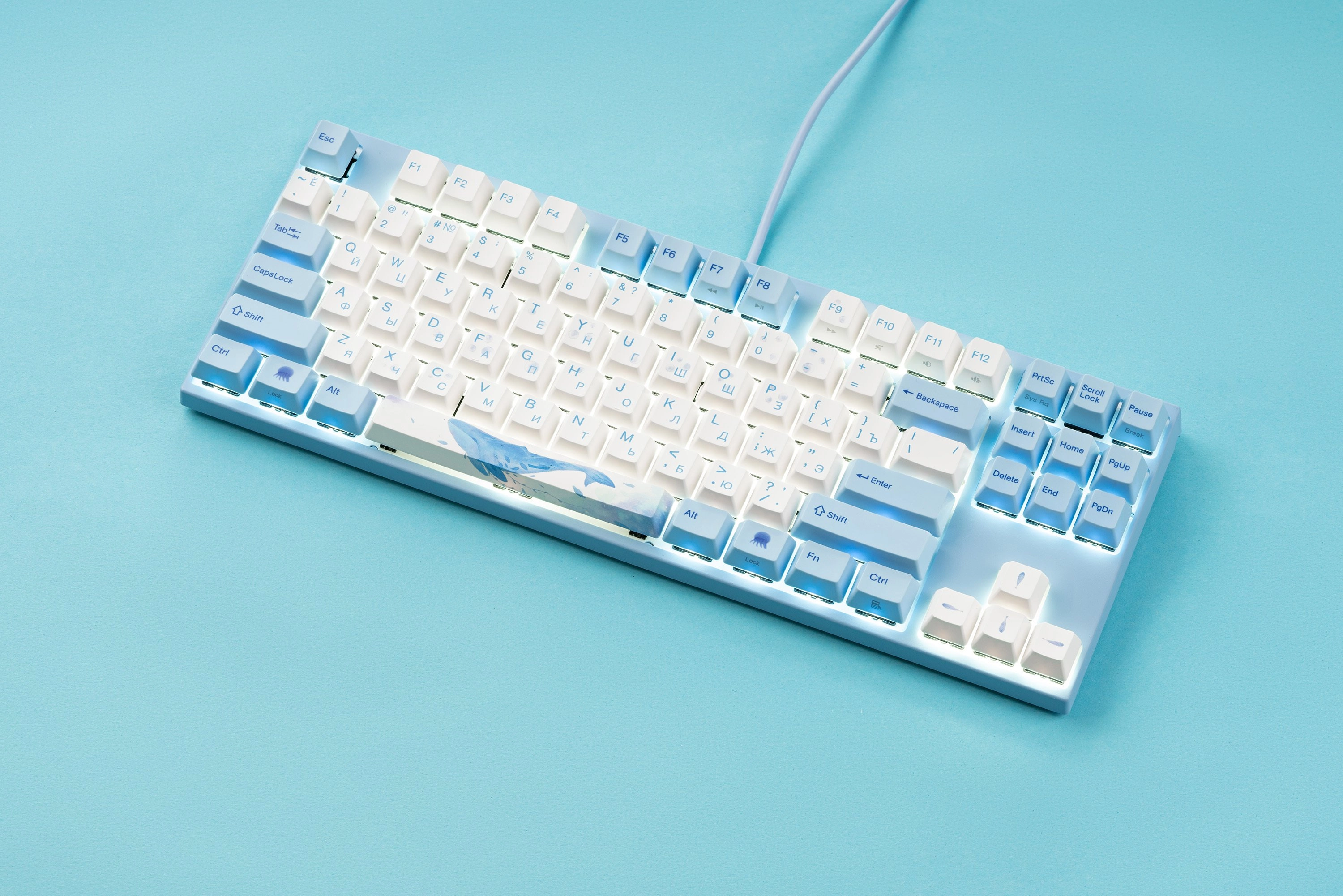 Клавиатура Varmilo VEM87 Sea Melody EC V2 Ivy + коврик в подарок недорого