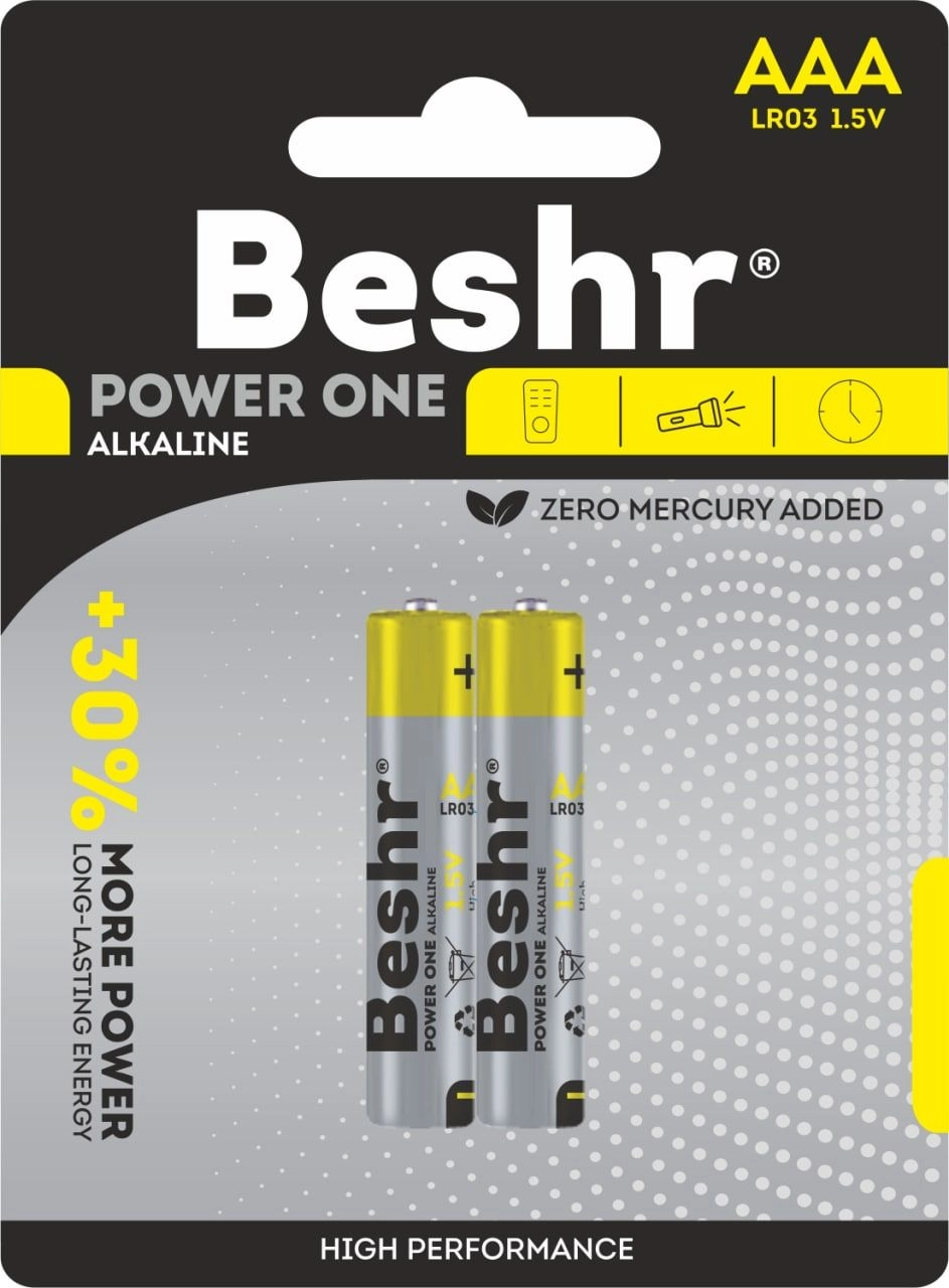 POWER ONE ALKALINE 2B AAA LR03 1.5V (2ta) batareykasi sotib olish