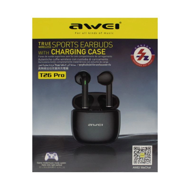 Беспроводные наушники AWEI T26 pro черный недорого