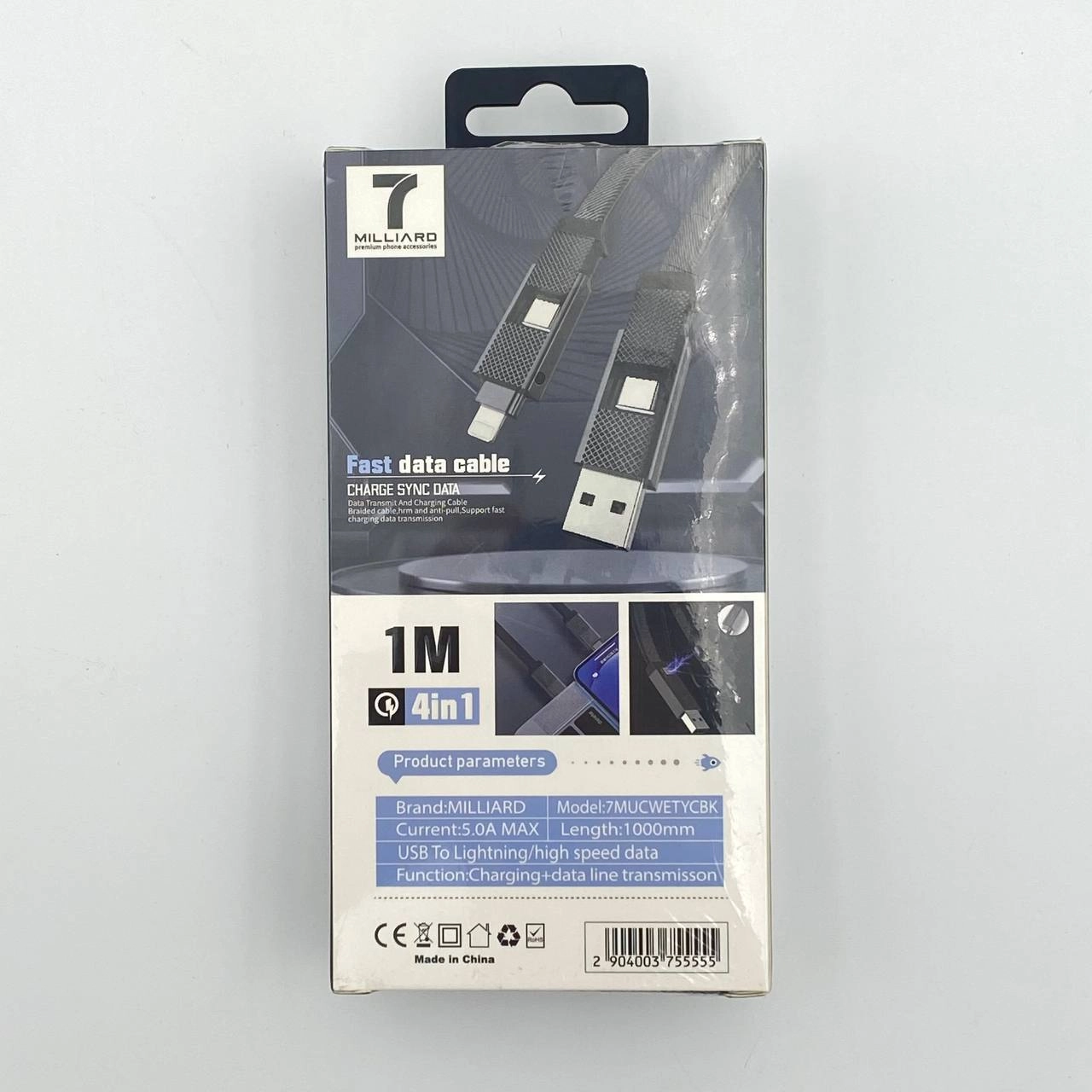 Кабель 7 milliard 7MUCWETYCDK Fast data cable 4in1 66W 1M недорого