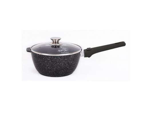 Ковш 2,2л с антипригарным покрытием, со съемной ручкой, стеклянной крышкой (тёмный, кофейный, светлый, фисташковый) в Узбекистане