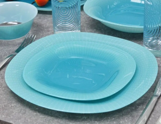 Luminarc Carine Pop Art Turquoise 46 ta element Stol servisi (P2048) onlayn