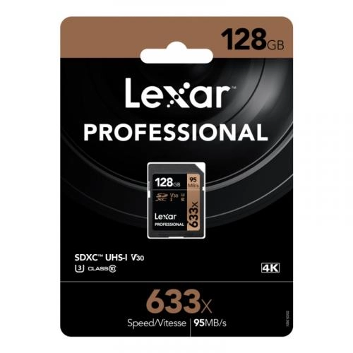 128Gb Lexar Professional 633x SDXC Class 10 xotira kartasi arzon