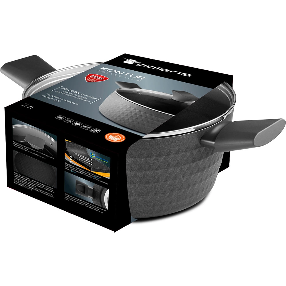 Polaris Kontur-20C qopqoqli kastrulyasi, 2l xususiyatlar