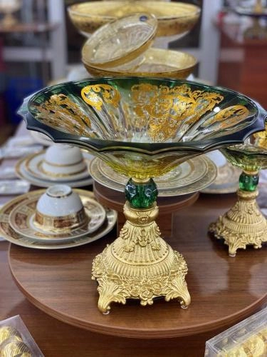 Набор фруктовниц и конфетниц Karosa New Изумруд недорого